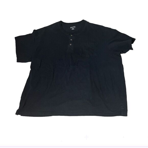 DULUTH TRADING CO Black Henley Shirt Top Short Sleeve Mens Size 4XL - Picture 3 of 9